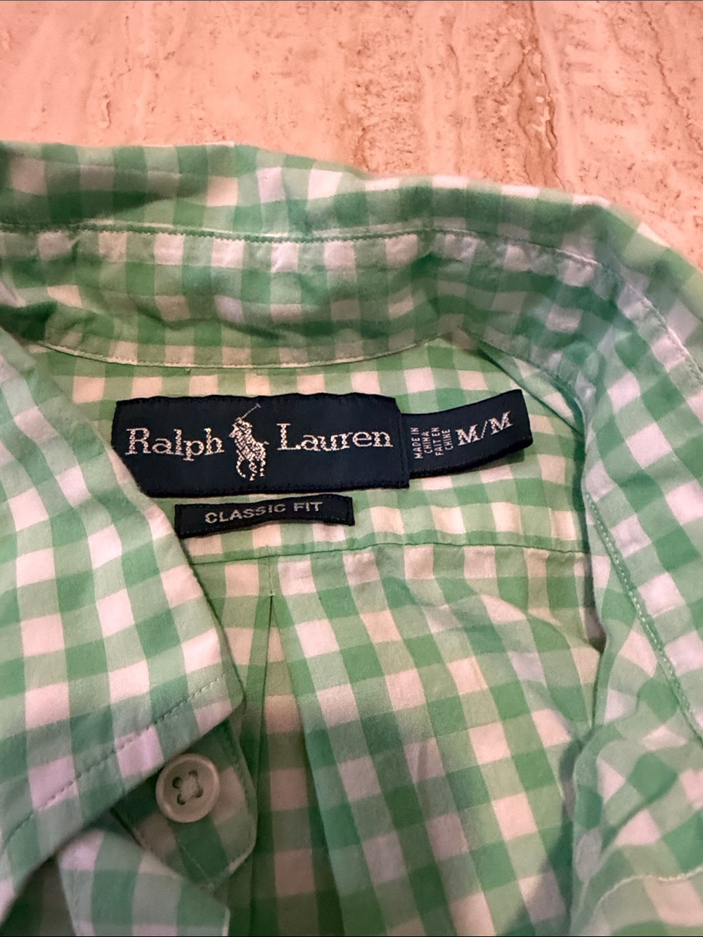 Polo by Ralph Lauren Light Green and White Gingham Button-Down Shirt - Picture 2 of 2